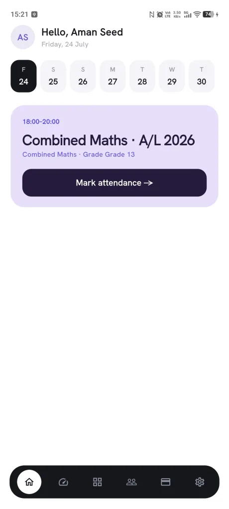 TuitionHub — Today's class, one tap from the front door